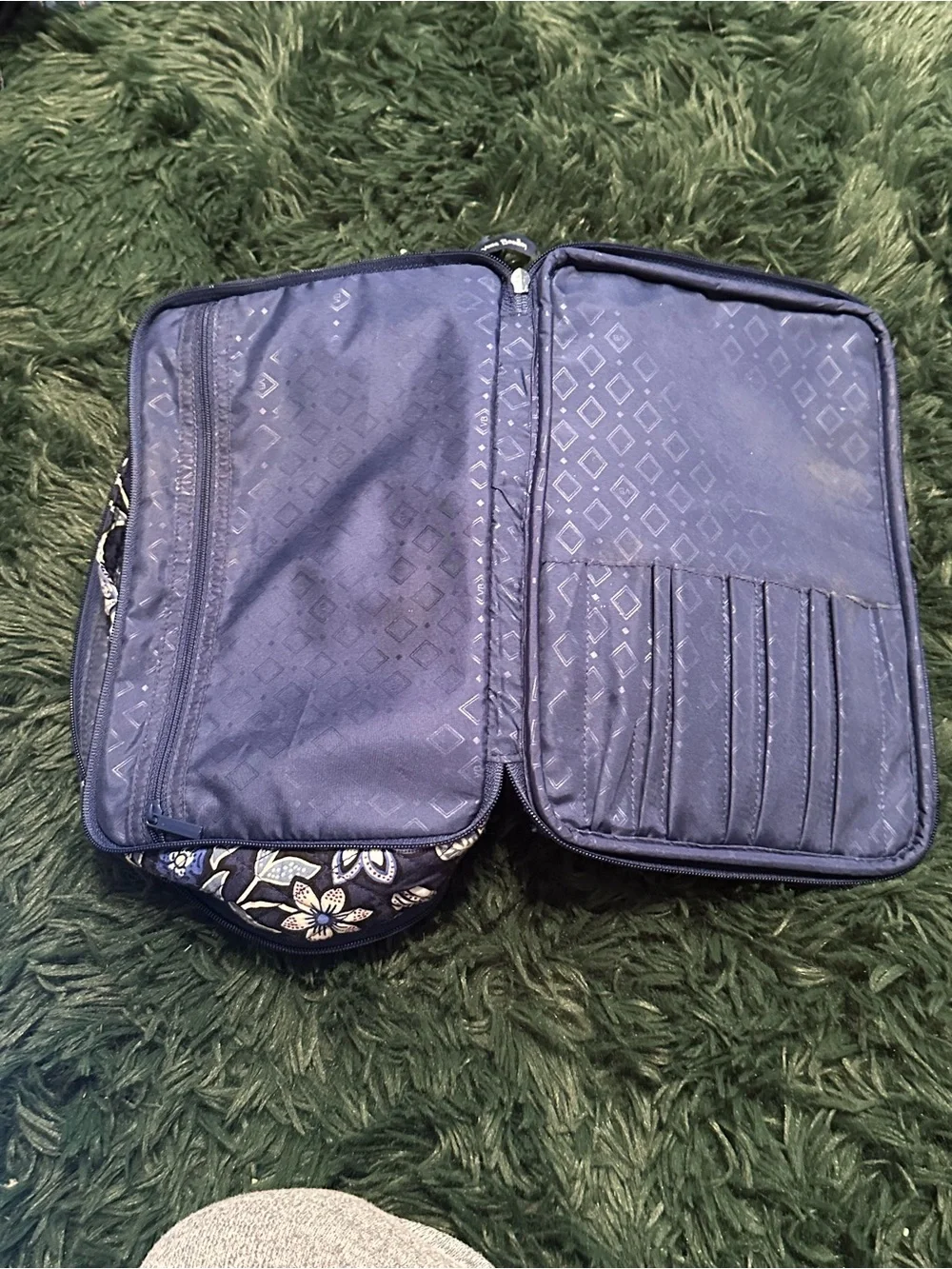Vera Bradley Falling Flowers Deluxe Travel Organizer Cosmetic Case